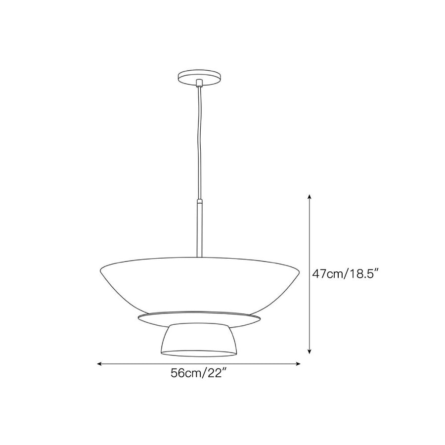 Colin King Torchiere Pendant Lamp — Dimension drawings 1