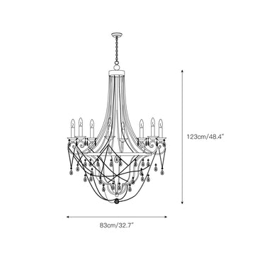Collier Crystal Chandelier – detail 12 — Dimension drawings 2