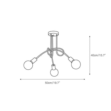 Colonial Sputnik Ceiling Lamp – detail 3 — Dimension drawings 1