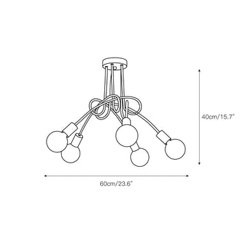Colonial Sputnik Ceiling Lamp – detail 4 — Dimension drawings 2