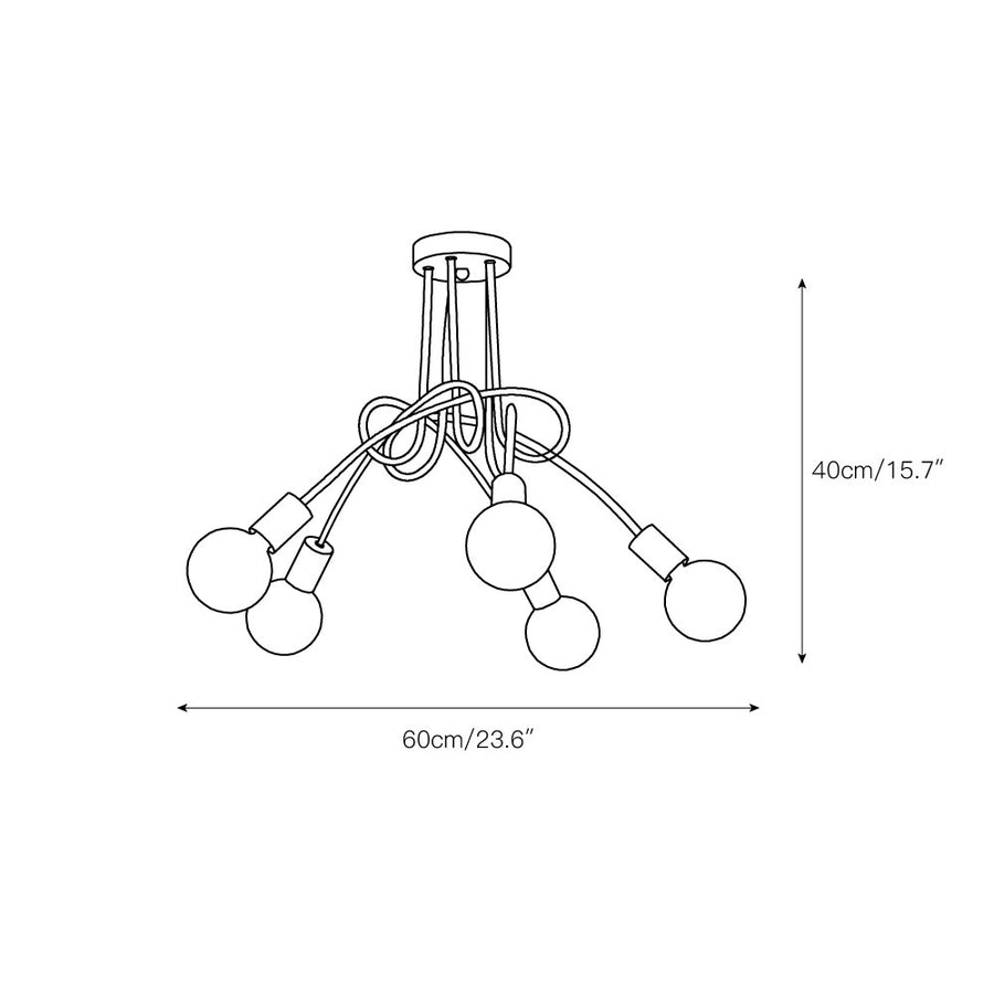 Colonial Sputnik Ceiling Lamp – detail 4 — Dimension drawings 2