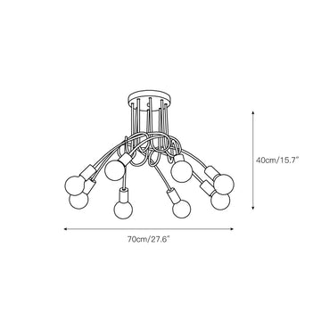Colonial Sputnik Ceiling Lamp – detail 5 — Dimension drawings 3
