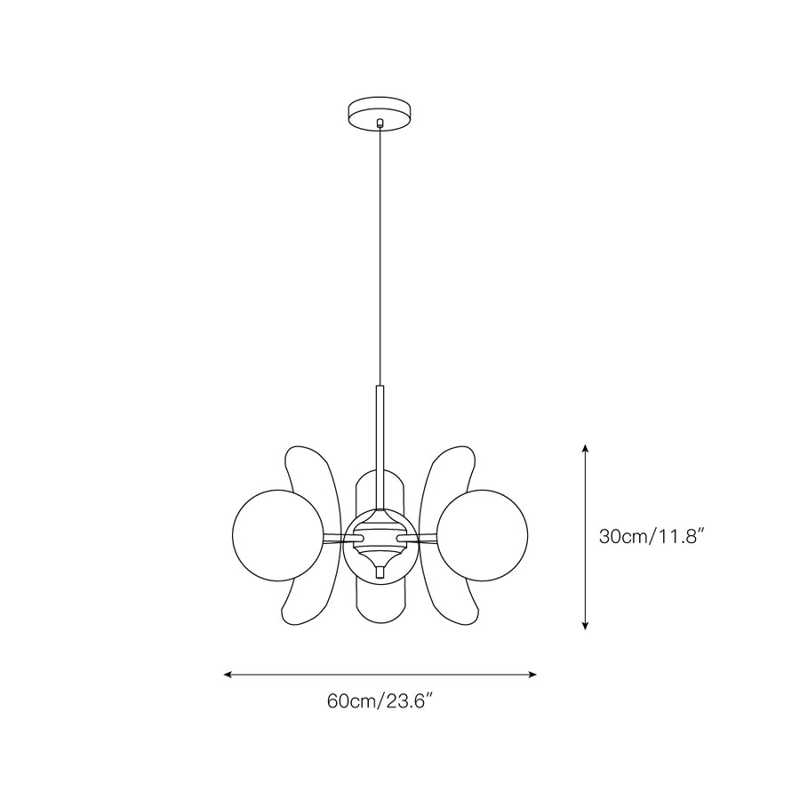Coloured Sputnik Chandelier – detail 3 — Dimension drawings 1