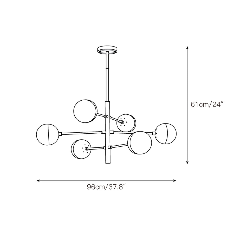 Compass Chandelier – detail 3 — Dimension drawings 1