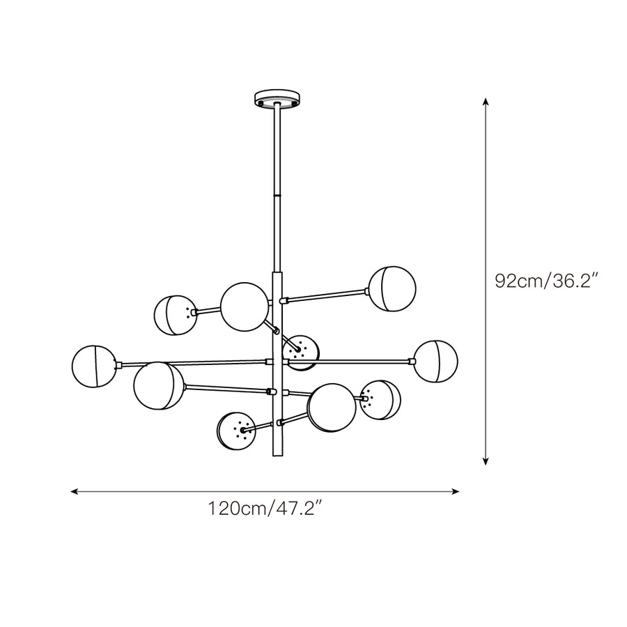 Compass Chandelier – detail 5 — Dimension drawings 3