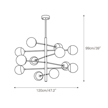 Compass Chandelier – detail 6 — Dimension drawings 4