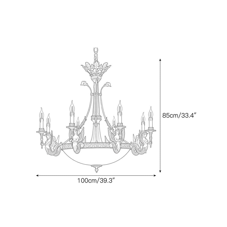 Lampadario in Ottone Cordelia — Dimension drawings 2