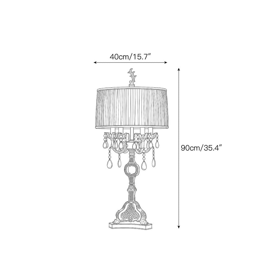 Lampada da tavolo Corinthian Crystal Drum — Dimension drawings 1