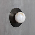 Load image into Gallery viewer, Corona Round Alabaster Sconce