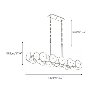 Selene Linear Alabaster Chandelier – detail 3 — Dimension drawings 1