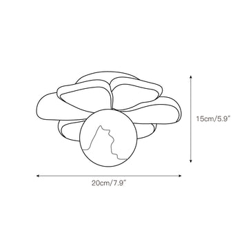 Cream Bloom Flower Ceiling Lamp – detail 3 — Dimension drawings 1