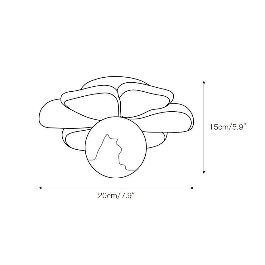 Cream Bloom Flower Ceiling Lamp – detail 3 — Dimension drawings 1