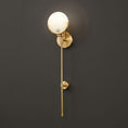 Load image into Gallery viewer, Crescent-Cradle Alabaster Globe Wall Sconce