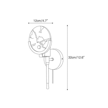 Crescent Cradle Alabaster Plug-in Wall Sconce – detail 3 — Dimension drawings 1