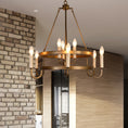 Load image into Gallery viewer, Crowley Wagon Wheel Chandelier