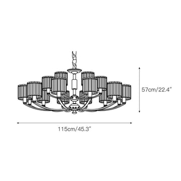 Crystal Column Brass Chandelier – detail 8 — Dimension drawings 6