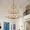 Load image into Gallery viewer, Crystal Column Brass Chandelier