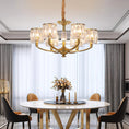 Load image into Gallery viewer, Crystal Column Brass Chandelier