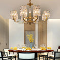 Load image into Gallery viewer, Crystal Column Brass Chandelier