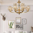 Load image into Gallery viewer, Crystal Column Brass Chandelier