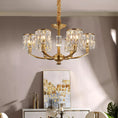 Load image into Gallery viewer, Crystal Column Brass Chandelier