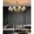 Load image into Gallery viewer, Crystal Column Brass Chandelier