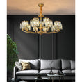 Load image into Gallery viewer, Crystal Column Brass Chandelier