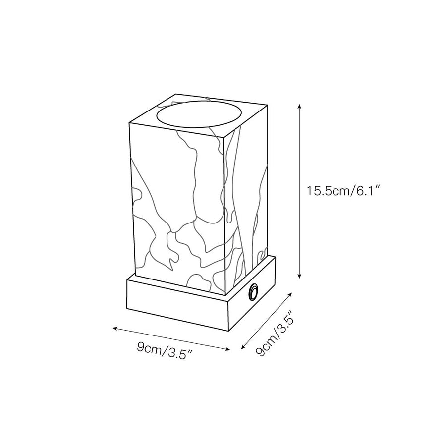 Cube Marble Table Lamp – detail 4 — Dimension drawings 2