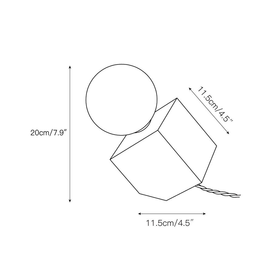 Cube Stone Table Lamp – detail 3 — Dimension drawings 1