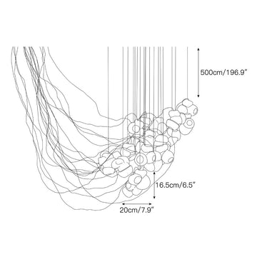Cumulus Sculptural Glass Cluster Chandelier – detail 8 — Dimension drawings 6