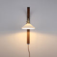 Load image into Gallery viewer, Curved Walnut Ceramic Plug-in Wall Light