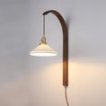 Load image into Gallery viewer, Curved Walnut Ceramic Plug-in Wall Light