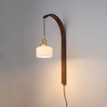 Load image into Gallery viewer, Curved Walnut Ceramic Plug-in Wall Light