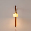 Load image into Gallery viewer, Curved Walnut Ceramic Plug-in Wall Light