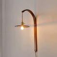 Load image into Gallery viewer, Curved Walnut Ceramic Plug-in Wall Light