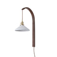 Load image into Gallery viewer, Curved Walnut Ceramic Plug-in Wall Light