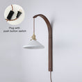 Load image into Gallery viewer, Curved Walnut Ceramic Plug-in Wall Light