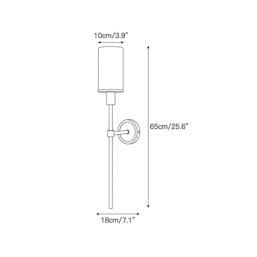 Cylinder Torch Alabaster Wall Sconce – detail 3 — Dimension drawings 1