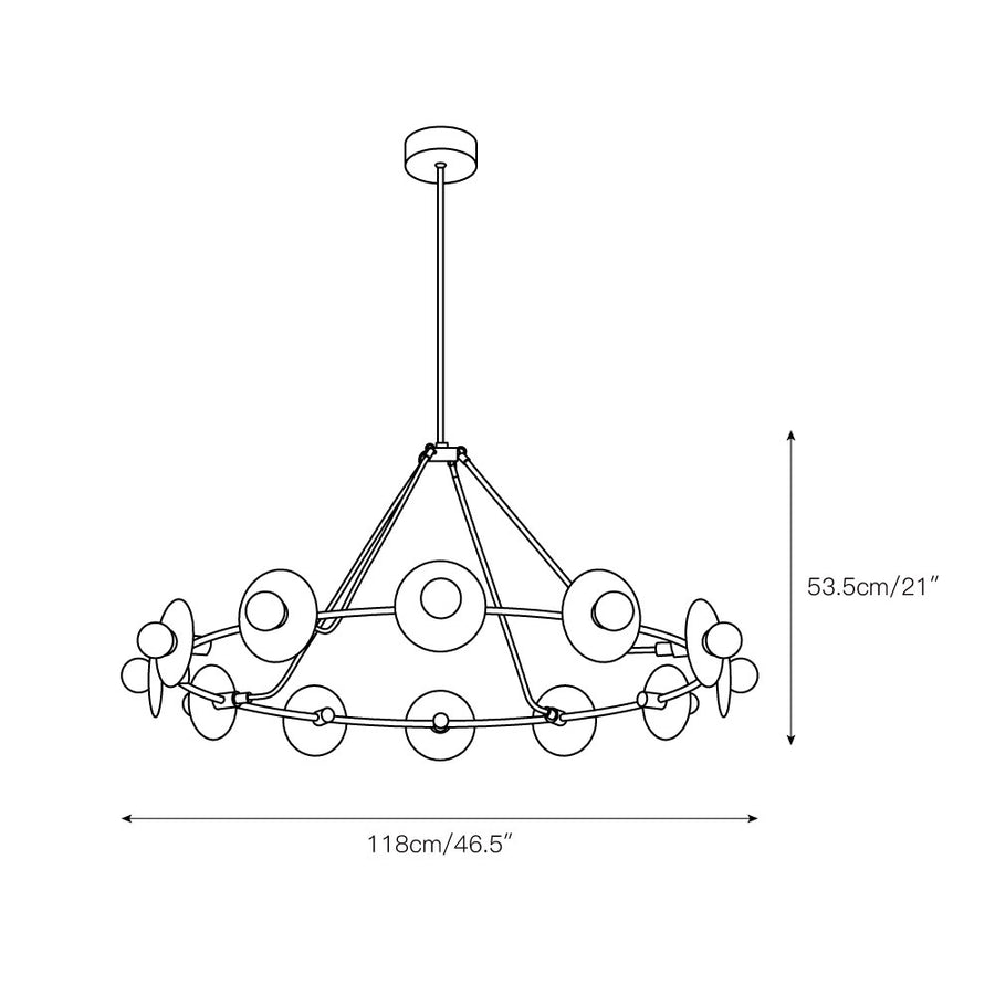 Dahlia Alabaster Chandelier – detail 3 — Dimension drawings 1