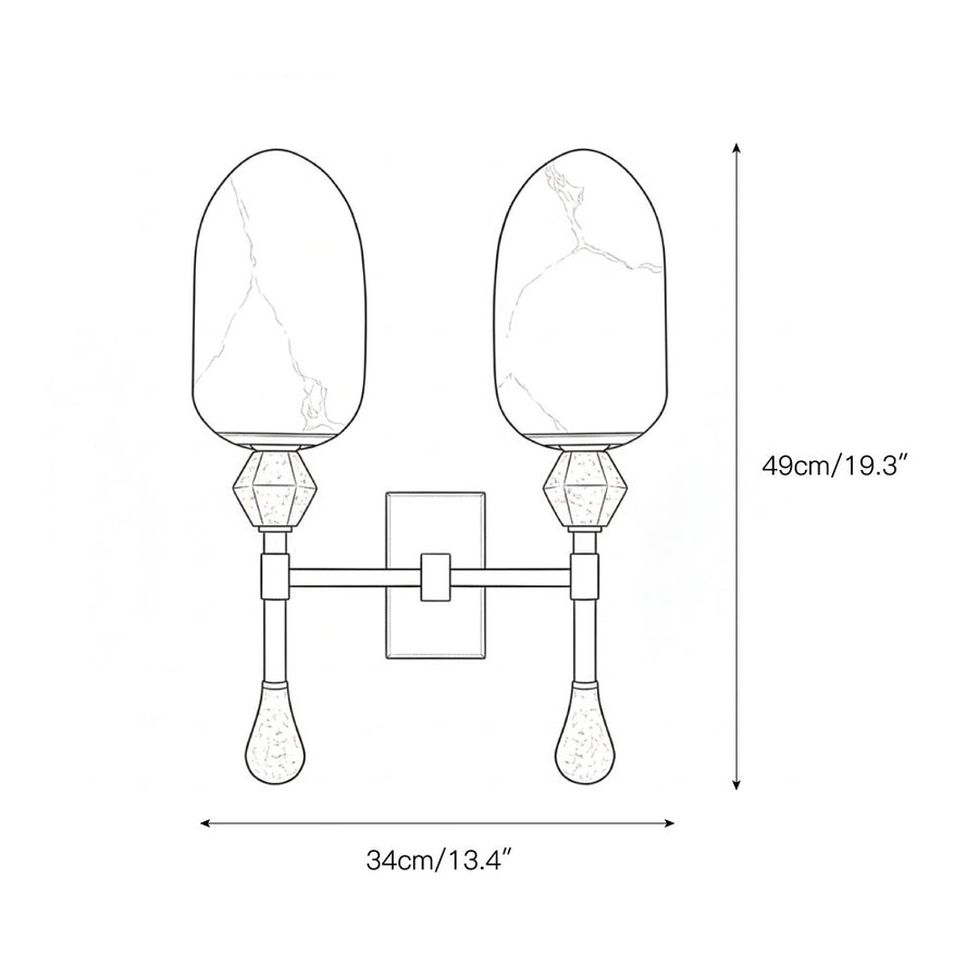 Dakota Alabaster Wall Lamp – detail 4 — Dimension drawings 2