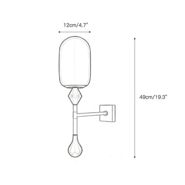 Dakota Alabaster Wall Lamp – detail 3 — Dimension drawings 1