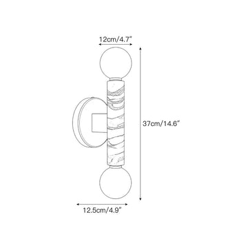 Darime Double Wall Sconce – detail 3 — Dimension drawings 1
