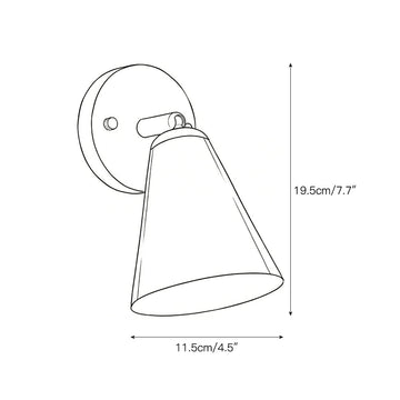 Dax Brass Wall Lamp – detail 4 — Dimension drawings 2