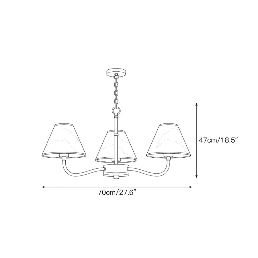 Delphine Alabaster Chandelier — Dimension drawings 2