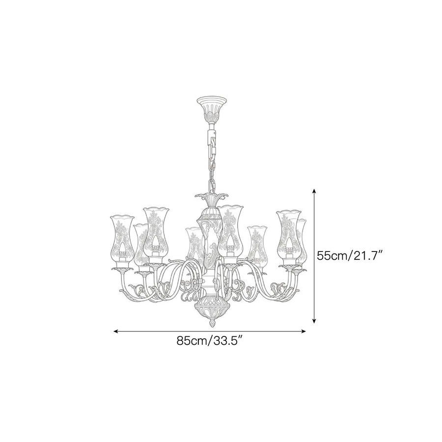 Delray Palm Chandelier – detail 4 — Dimension drawings 2