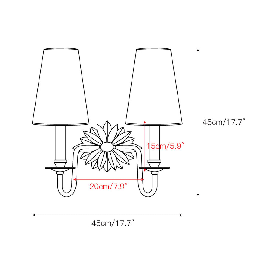 Demeter Double Sconce – detail 3 — Dimension drawings 1