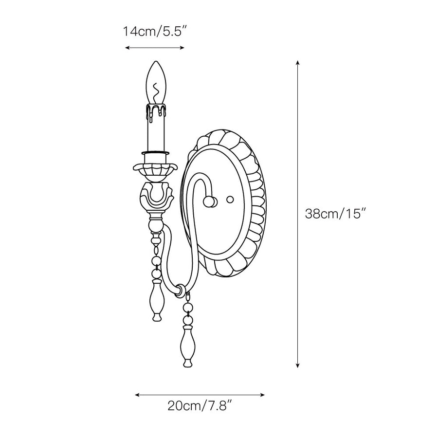 Denise Antique Wall Lamp – detail 3 — Dimension drawings 1