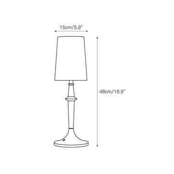 Devon Black Table Lamp (Built-in Battery) – detail 3 — Dimension drawings 1