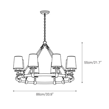 Devon Round Chandelier – detail 4 — Dimension drawings 2