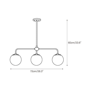 Dewdrop Globe Pendant Lamp – detail 3 — Dimension drawings 1
